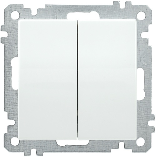 Выключатель 2-клавишный ВС10-2-0-Б 10А BOLERO белый | код EVB20-K01-10-1 | IEK